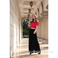 Frauen Black Wide Leg Smocked Palazzo Hose